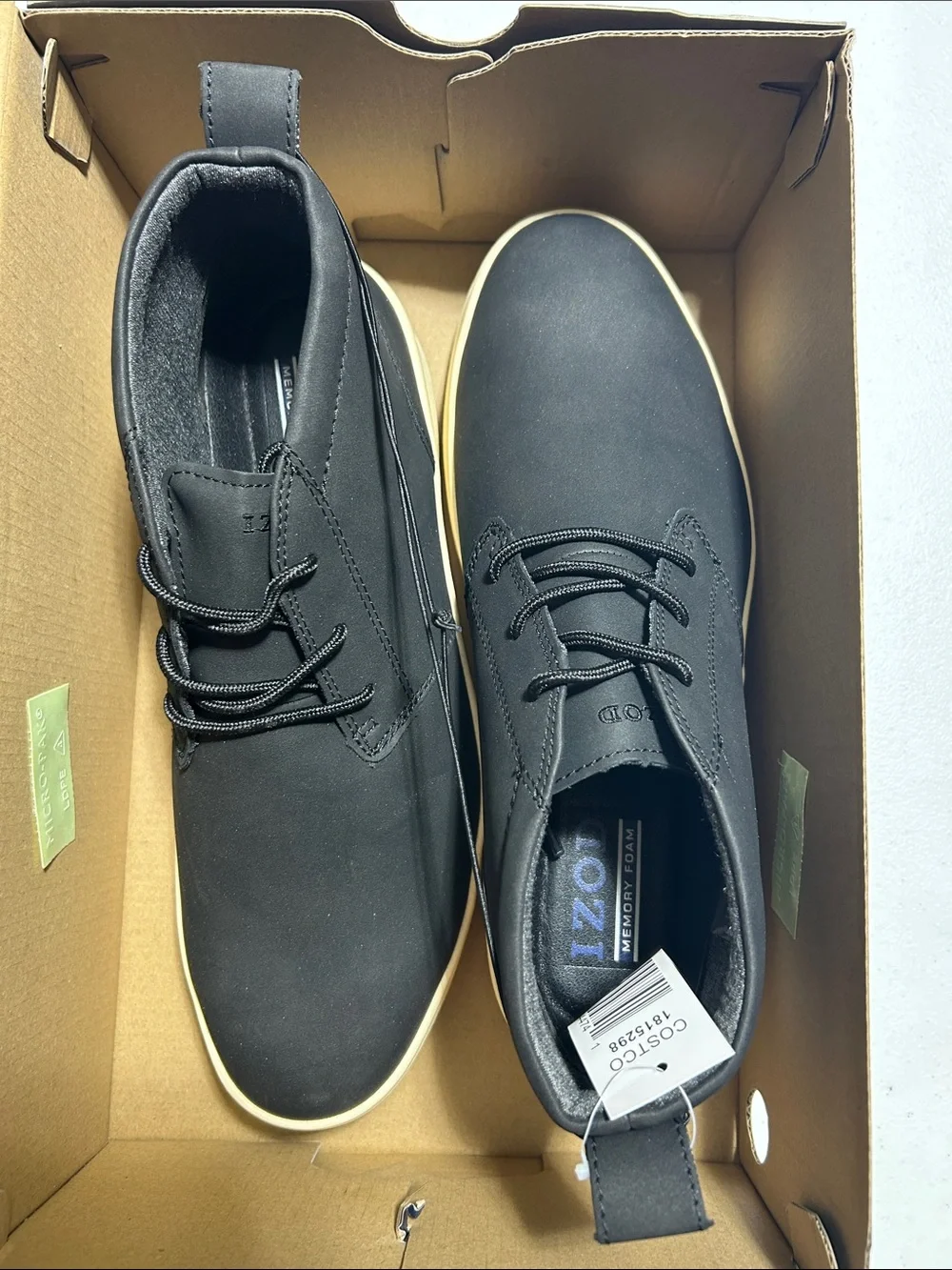 Izod Black Chukka Boots with Cream Sole